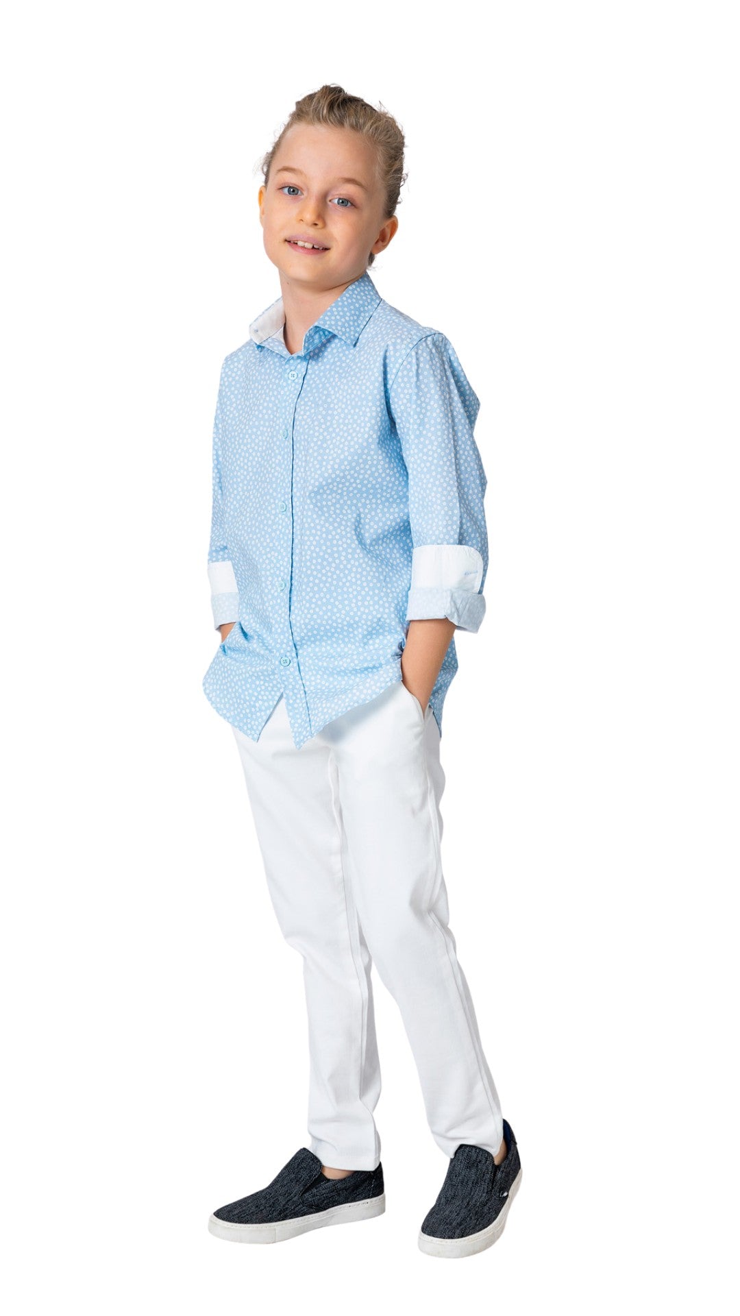 INCITY BOYS LONG SLEEVE BUTTON-DOWN HAPS SHIRT InCity Boys Girls