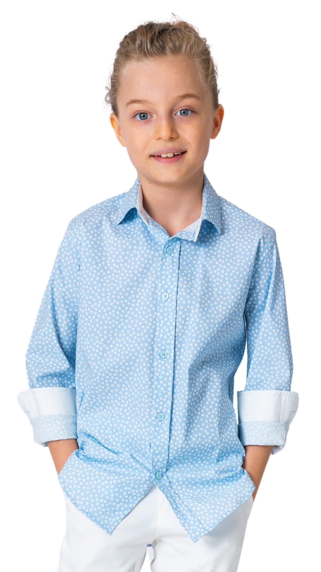 INCITY BOYS LONG SLEEVE BUTTON-DOWN HAPS SHIRT InCity Boys Girls