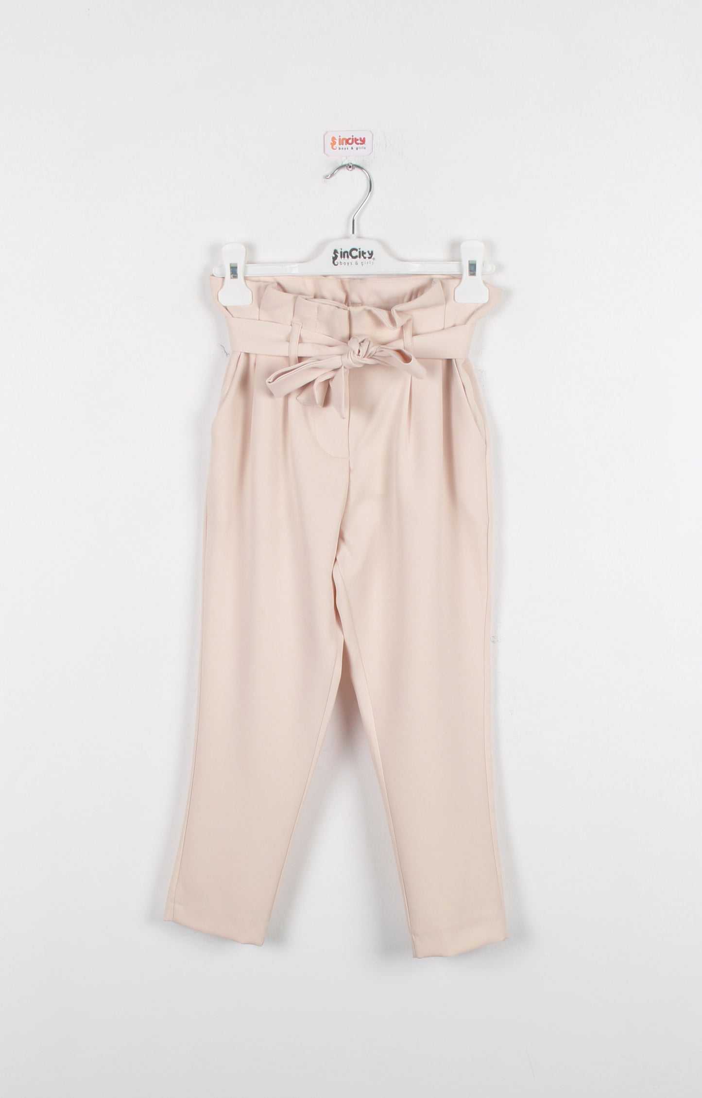 InCity Kids Girls Ribbon Belted Straight Leg Dress Pants