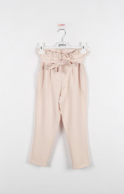 InCity Kids Girls Ribbon Belted Straight Leg Dress Pants