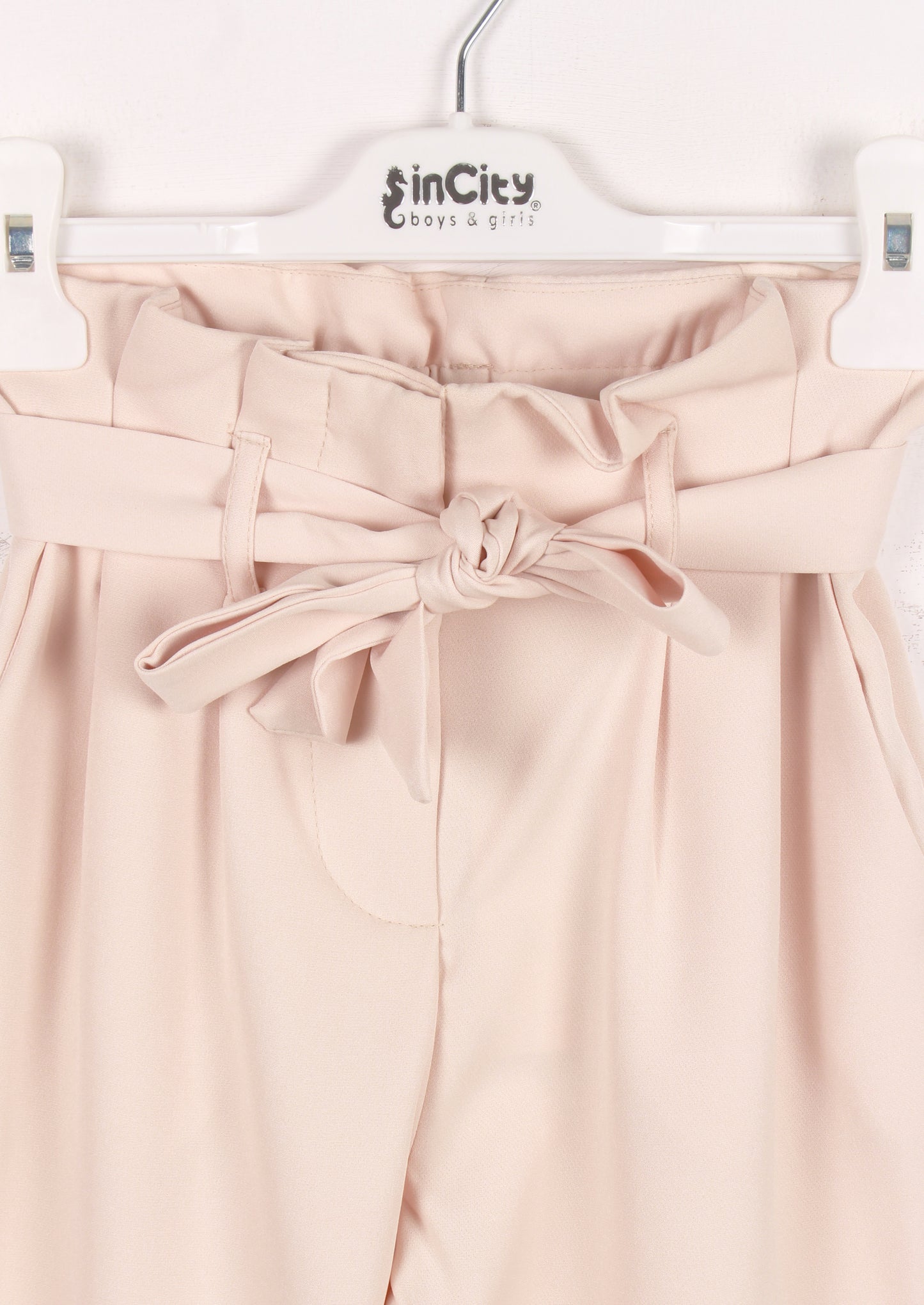 InCity Kids Girls Ribbon Belted Straight Leg Dress Pants
