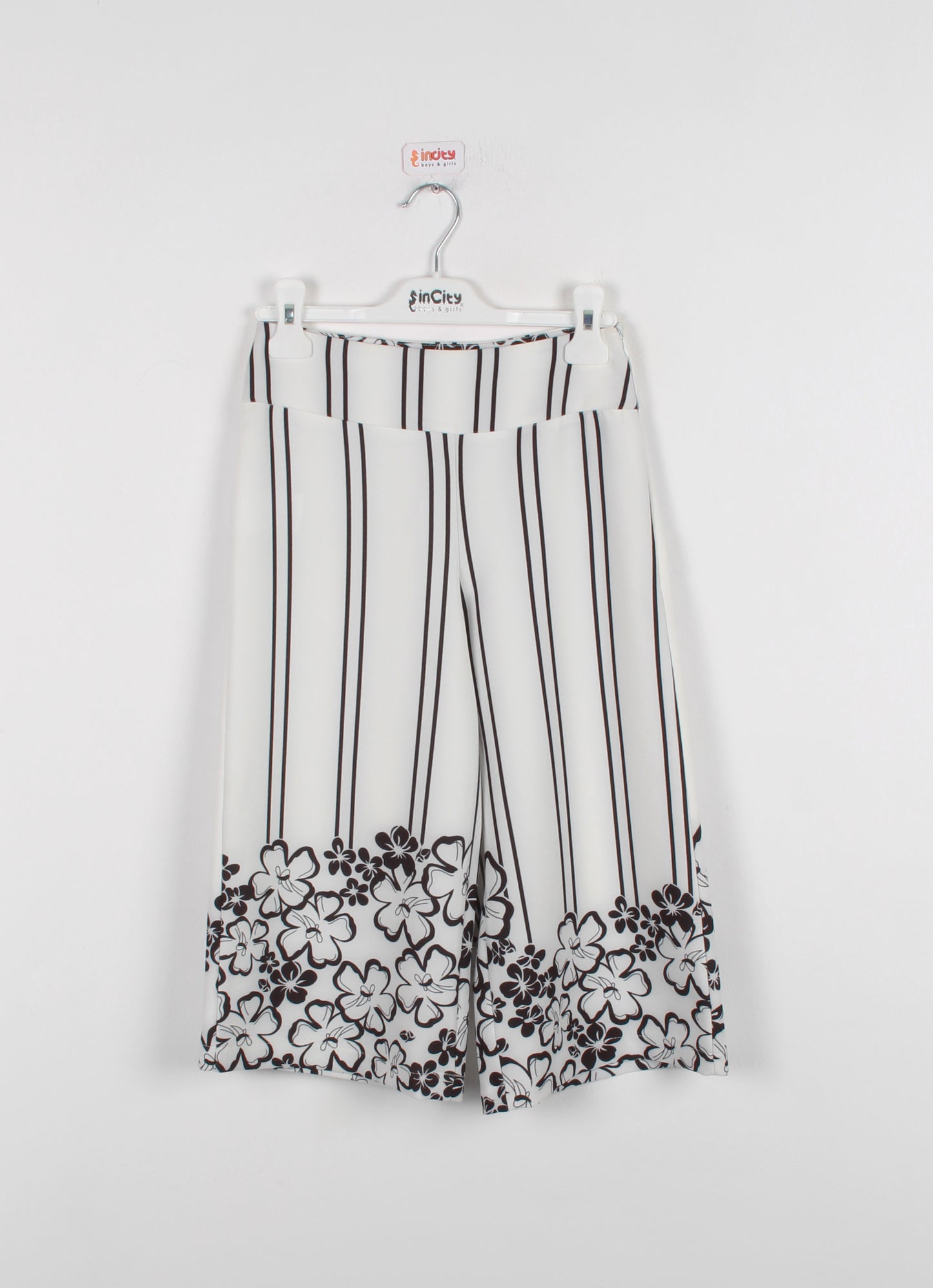 InCity Kids Girls Floral Print Wide Leg Fashion Pants