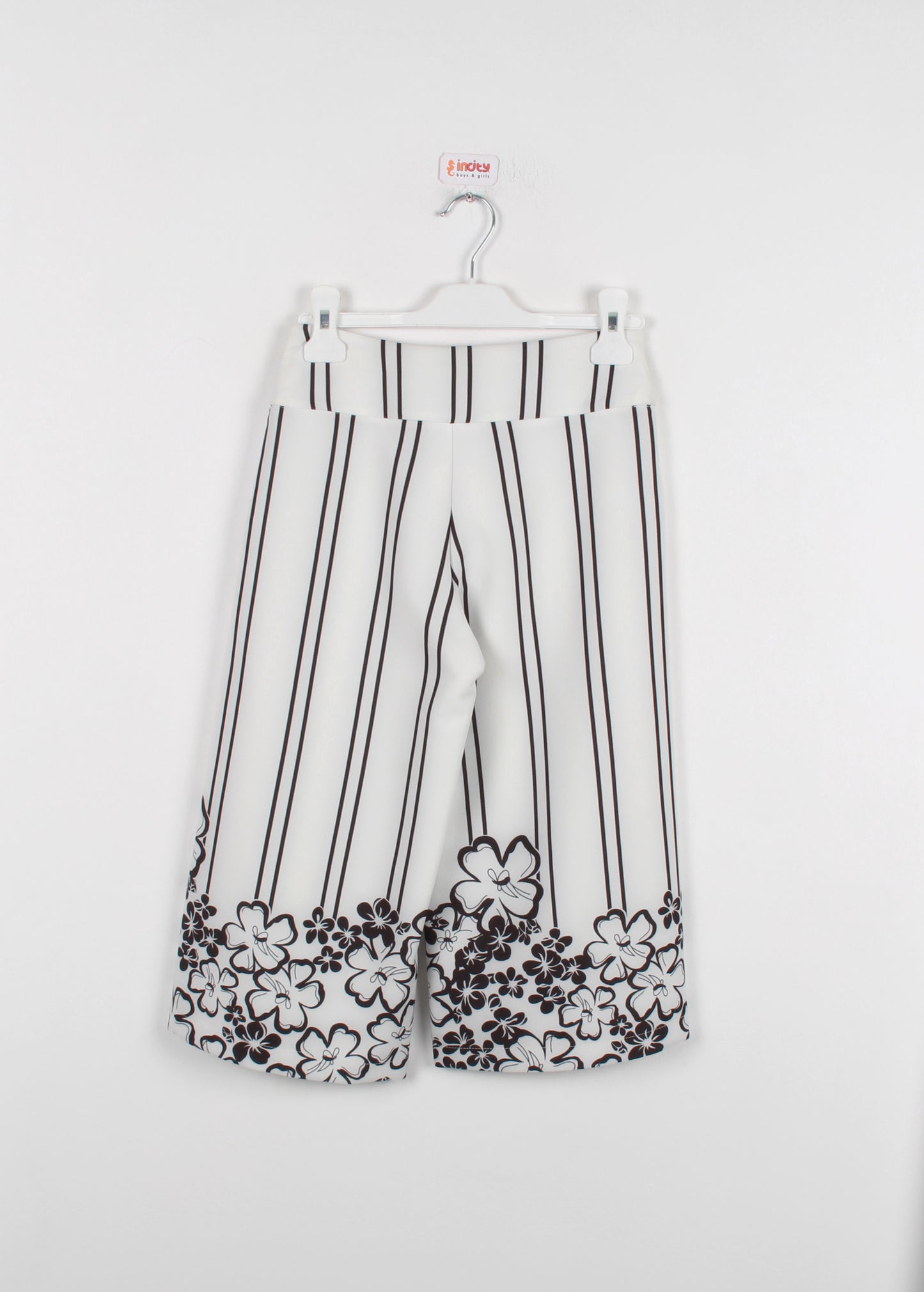 InCity Kids Girls Floral Print Wide Leg Fashion Pants