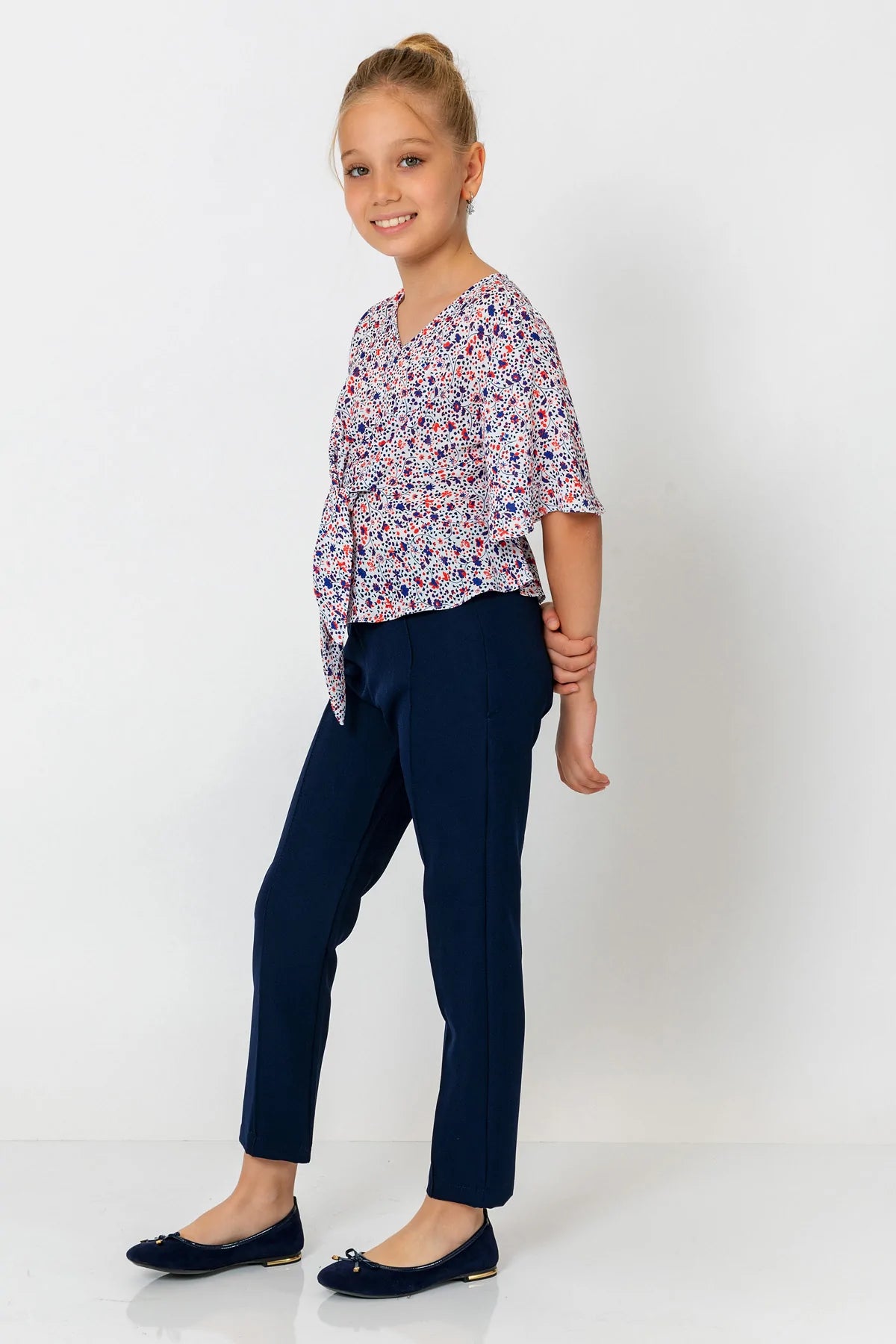 InCity Kids Girls V Neck Floral Batwing Blouse InCity Boys & Girls