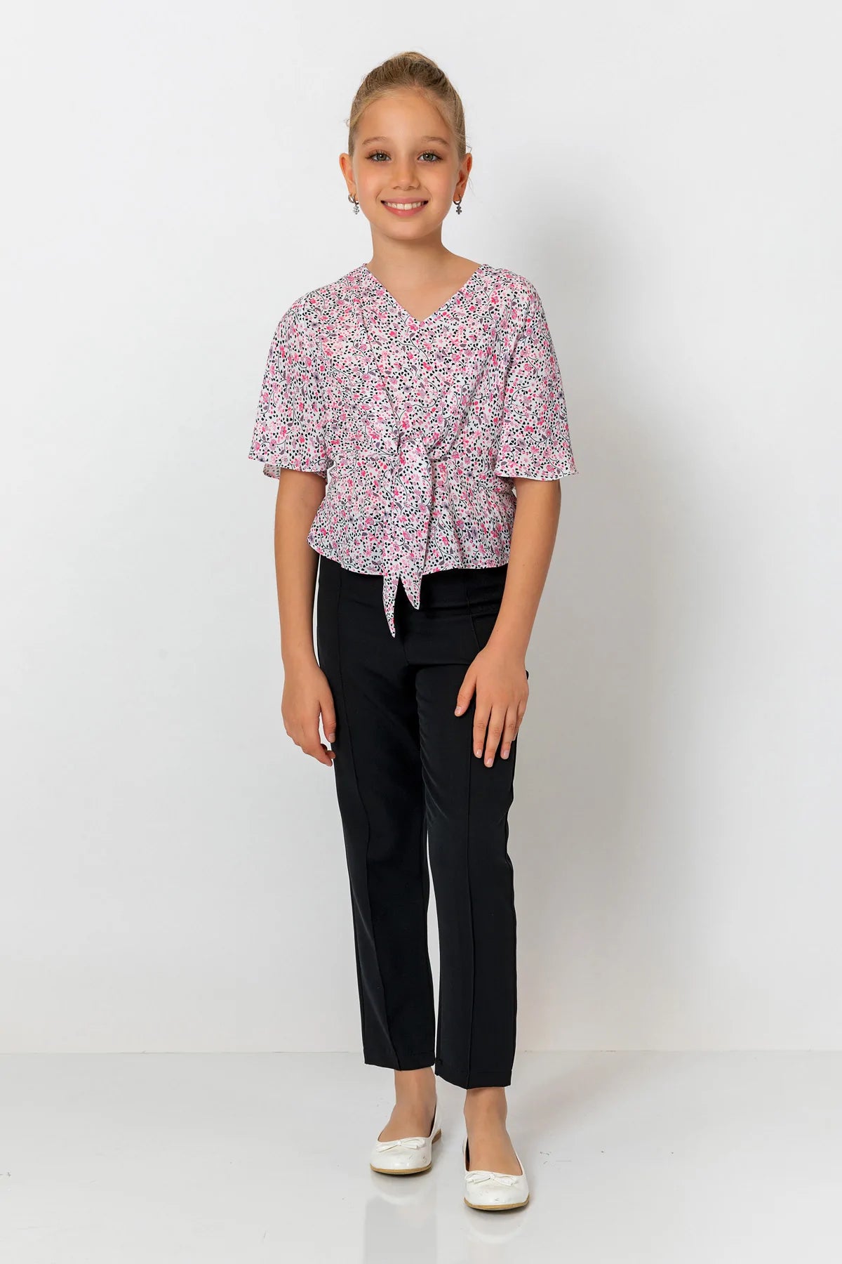 InCity Kids Girls V Neck Floral Batwing Blouse InCity Boys & Girls