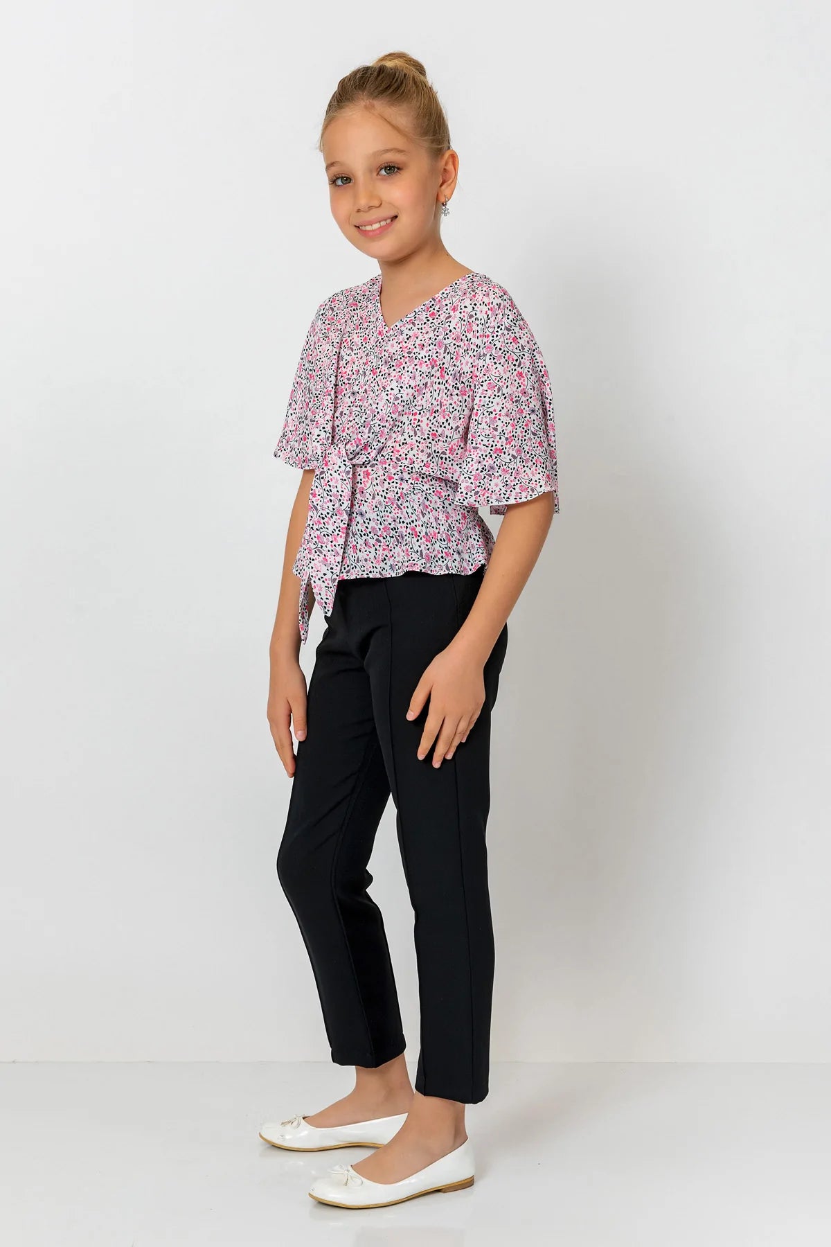 InCity Kids Girls V Neck Floral Batwing Blouse InCity Boys & Girls