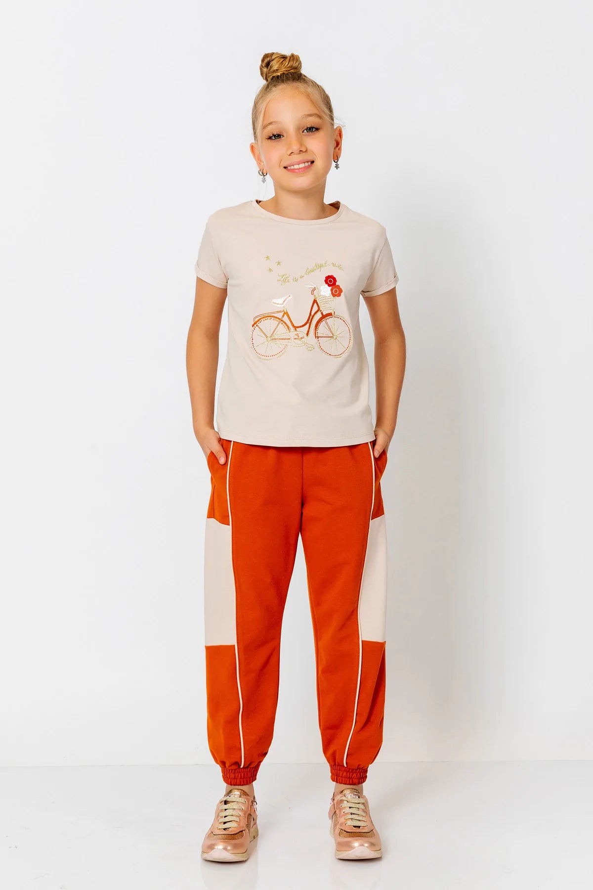 InCity Kids Girls Multicolor Cuffed Jogger Pants InCity Boys & Girls