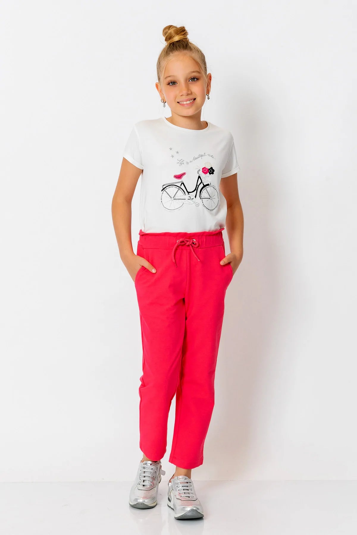 InCity Kids Girls Solid Straight Leg Jogger Pants InCity Boys & Girls