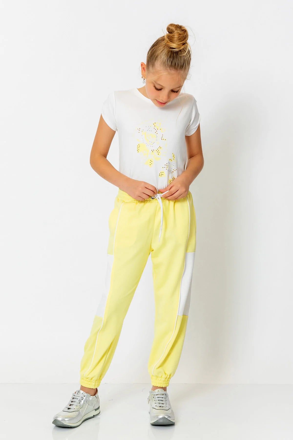 InCity Kids Girls Multicolor Cuffed Jogger Pants InCity Boys & Girls