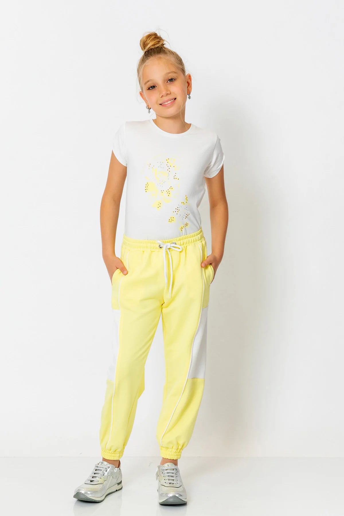 InCity Kids Girls Multicolor Cuffed Jogger Pants InCity Boys & Girls