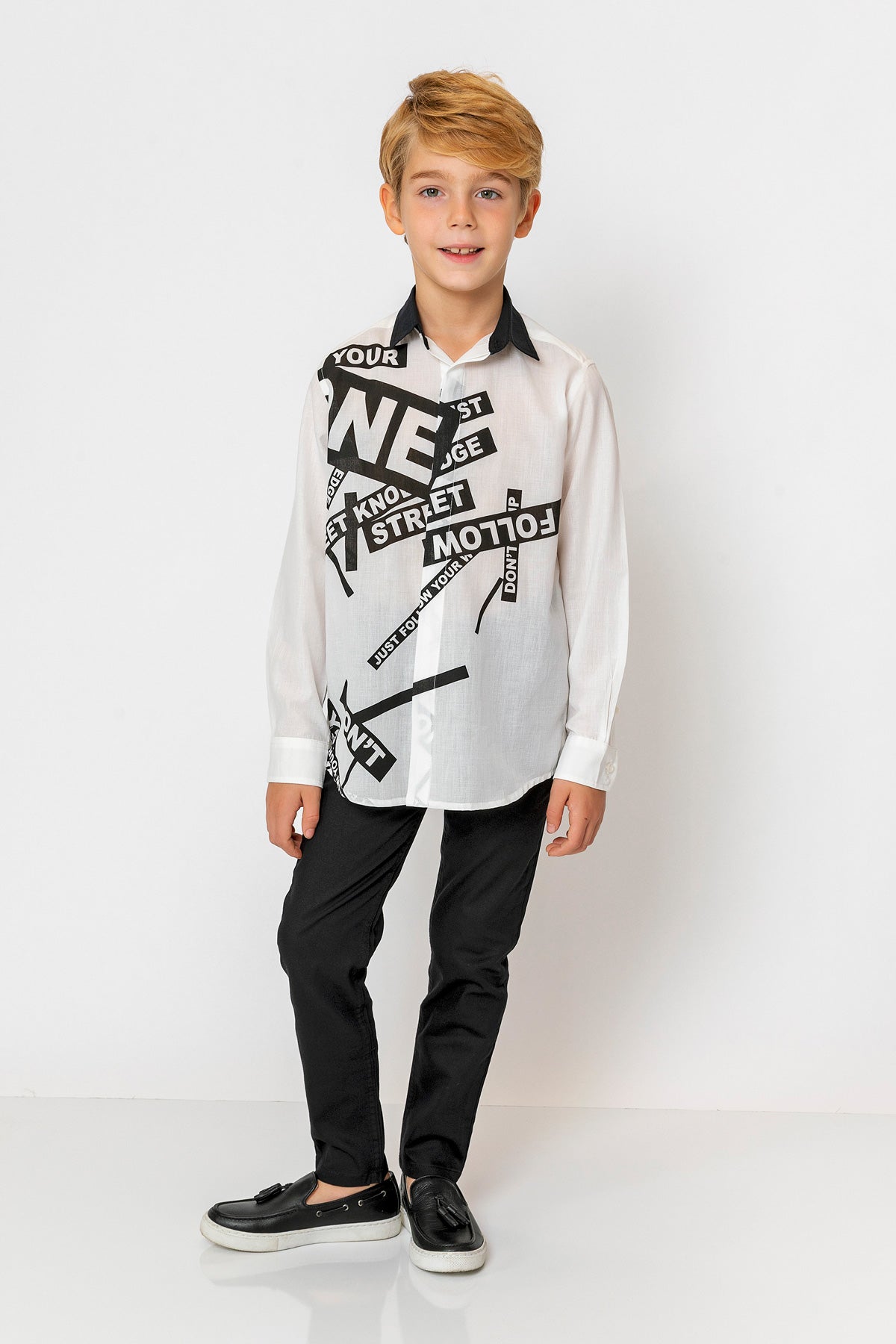 InCity Kids Boys Collar Printed Multicolor Fashion Dress Shirt InCity Boys & Girls