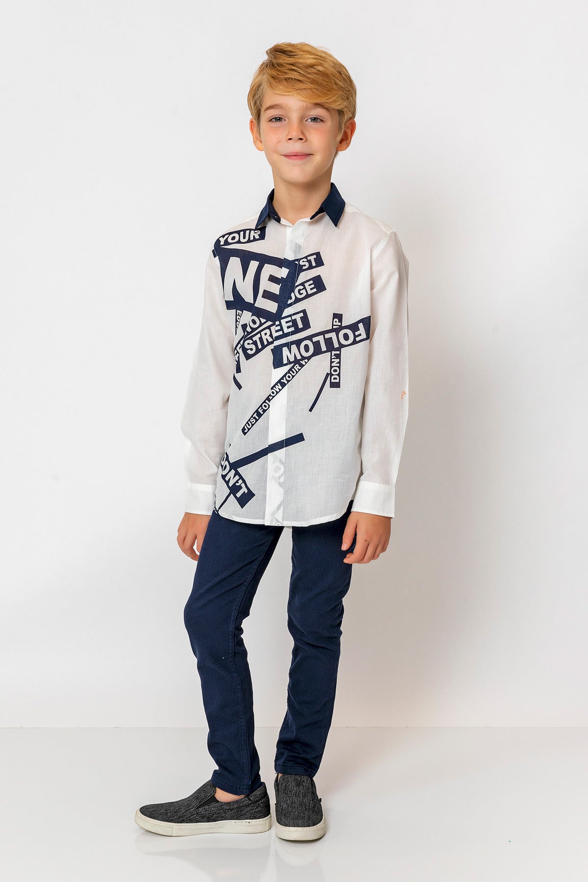 InCity Kids Boys Collar Printed Multicolor Fashion Dress Shirt InCity Boys & Girls