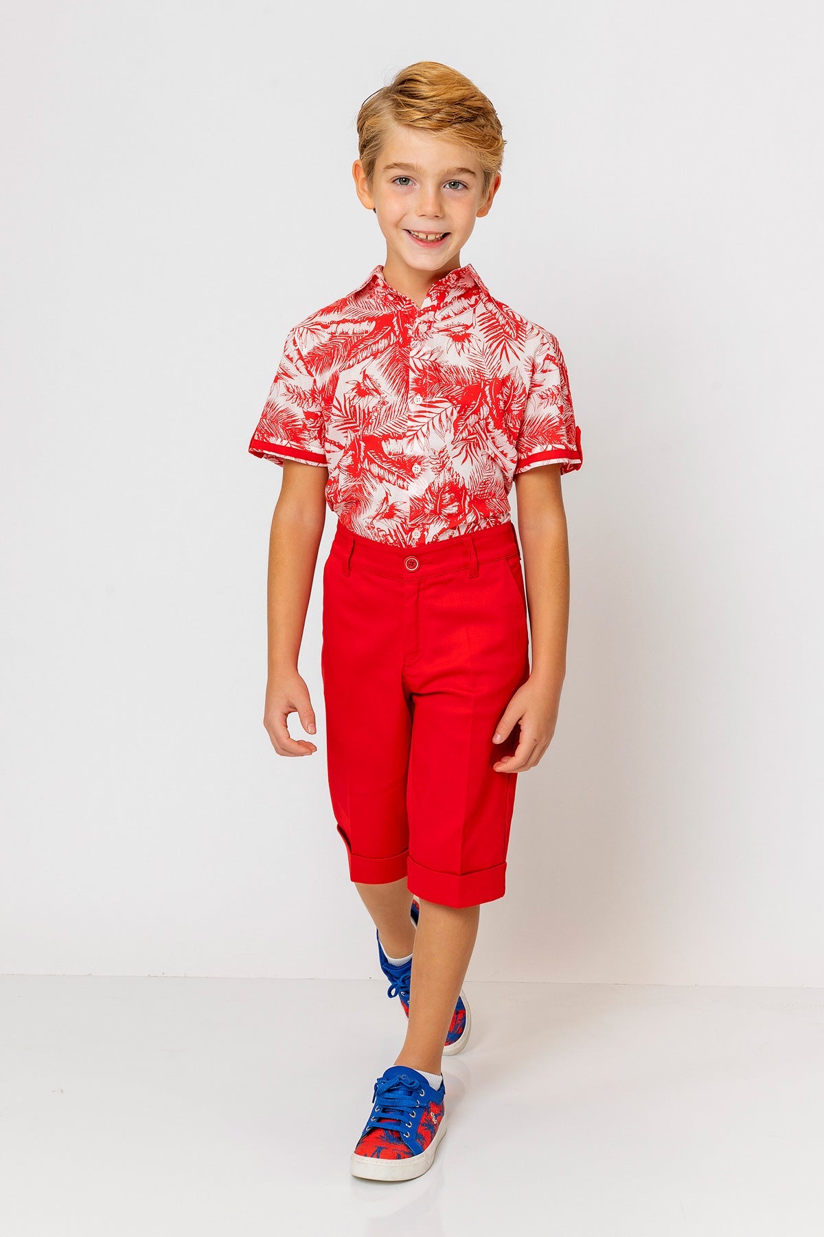 InCity Kids Boys Collared Short Sleeve Button Down Hawaiian Shirt InCity Boys & Girls