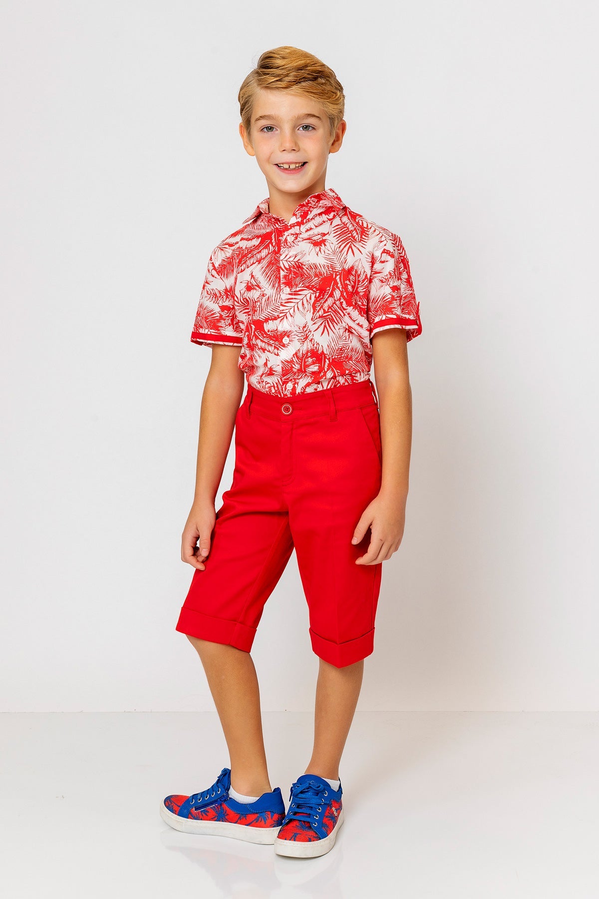 InCity Kids Boys Collared Short Sleeve Button Down Hawaiian Shirt InCity Boys & Girls