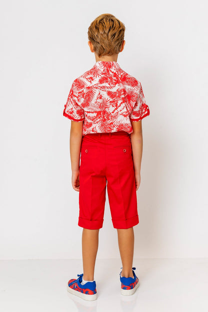 InCity Kids Boys Collared Short Sleeve Button Down Hawaiian Shirt InCity Boys & Girls
