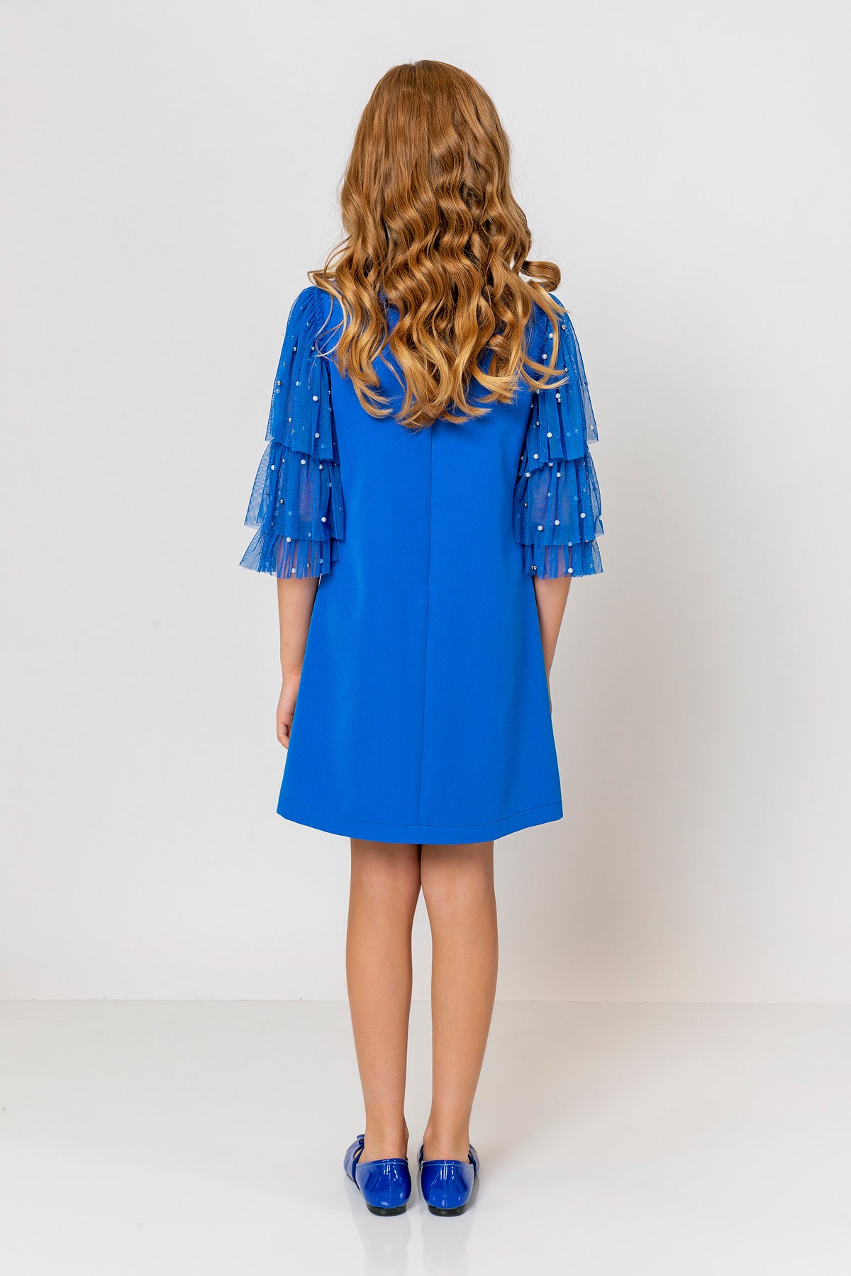 InCity Kids Girls Ruffled Transparent Sleeve Fashion Dress