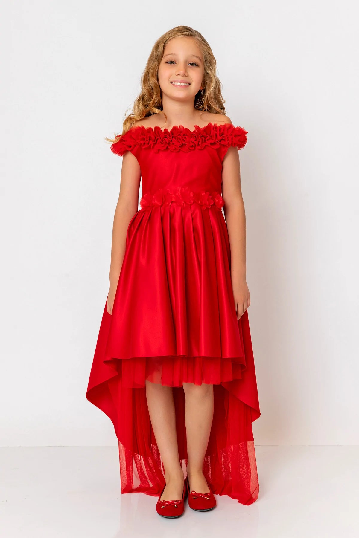 InCity Kids Girls Floral Belt Ruffle Bridesmaid Dress InCity Boys & Girls