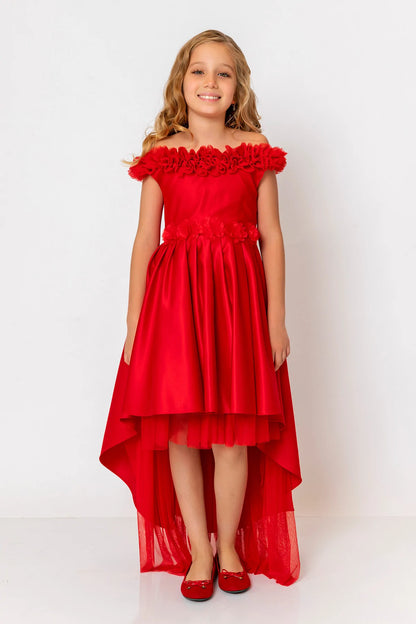 InCity Kids Girls Floral Belt Ruffle Bridesmaid Dress InCity Boys & Girls