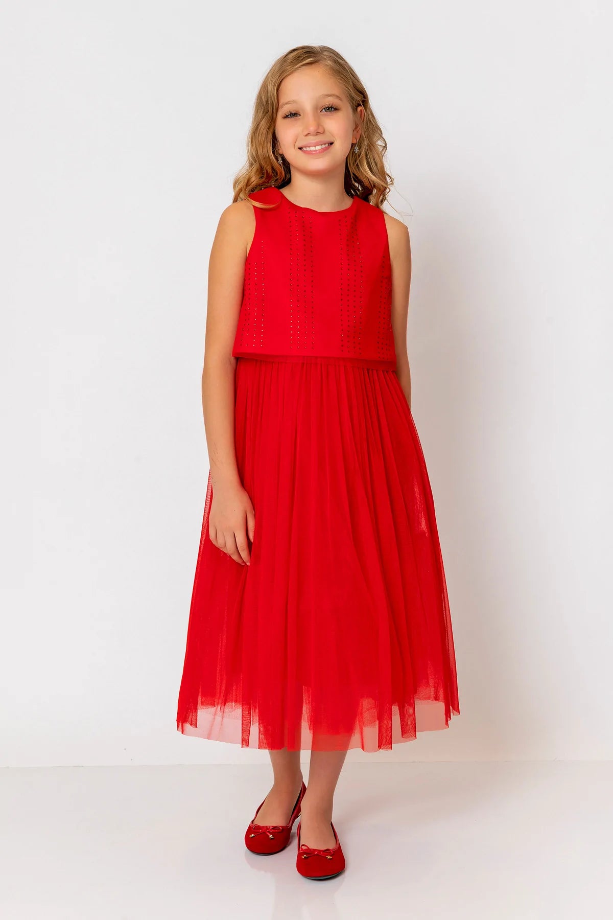 InCity Kids Girls Sleeveless Diamond Tulle Bridesmaid Dress InCity Boys & Girls