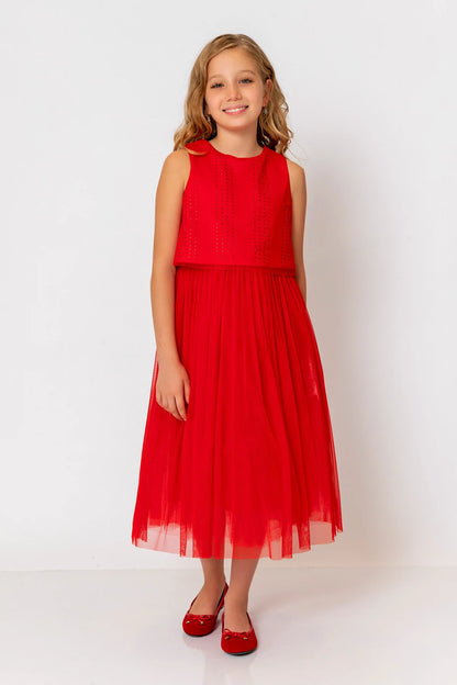 InCity Kids Girls Sleeveless Diamond Tulle Bridesmaid Dress InCity Boys & Girls