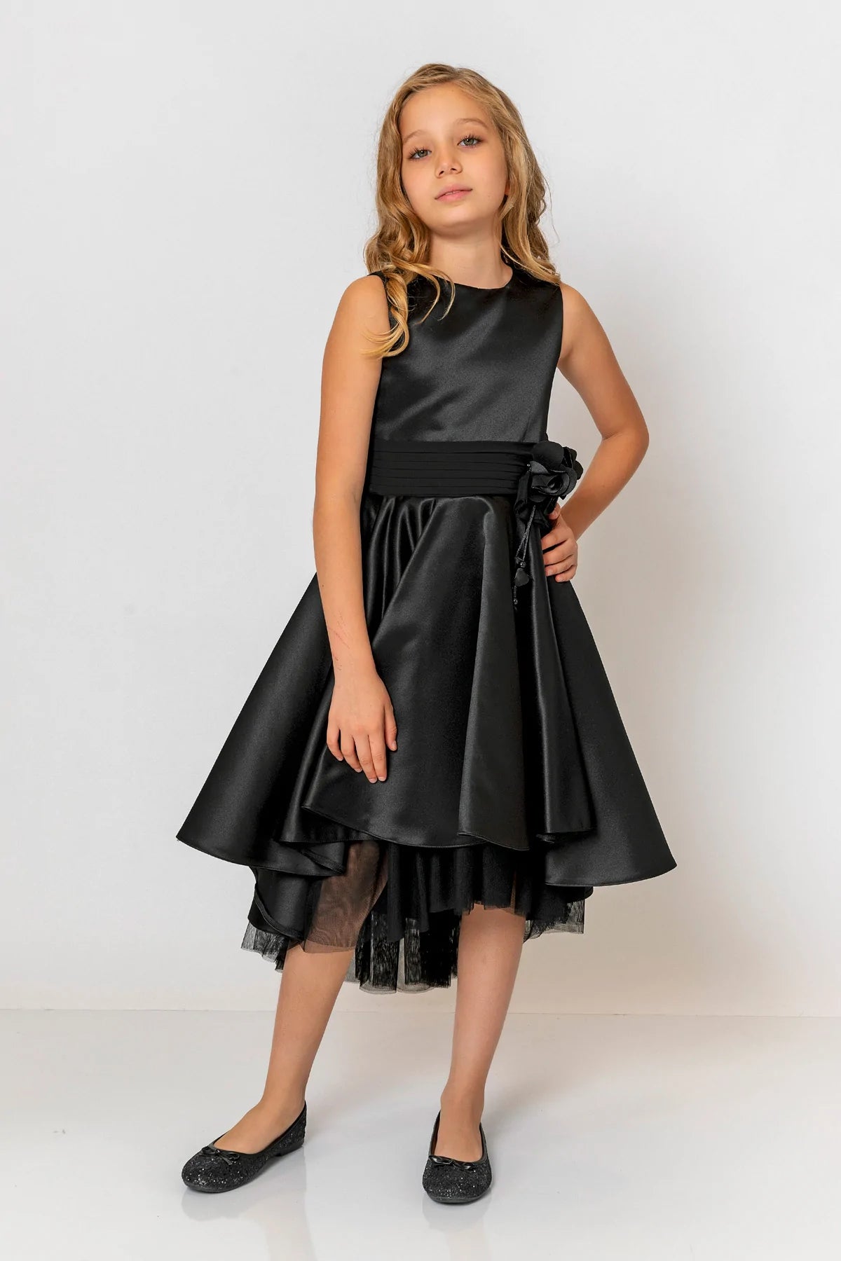 InCity Kids Girls Solid Round Neck Sleeveless Back Zipper Bridesmaid Dress InCity Boys & Girls