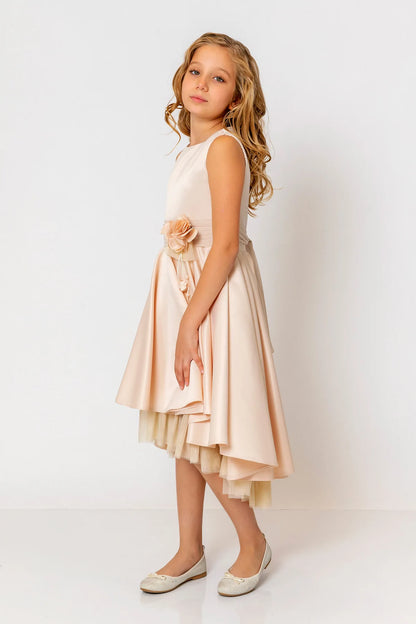 InCity Kids Girls Solid Round Neck Sleeveless Back Zipper Bridesmaid Dress InCity Boys & Girls