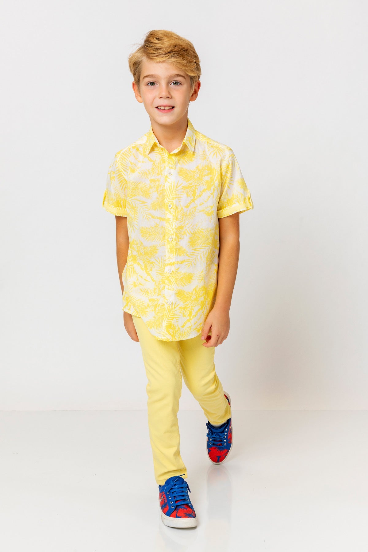 InCity Kids Boys Collared Short Sleeve Button Down Hawaiian Shirt InCity Boys & Girls