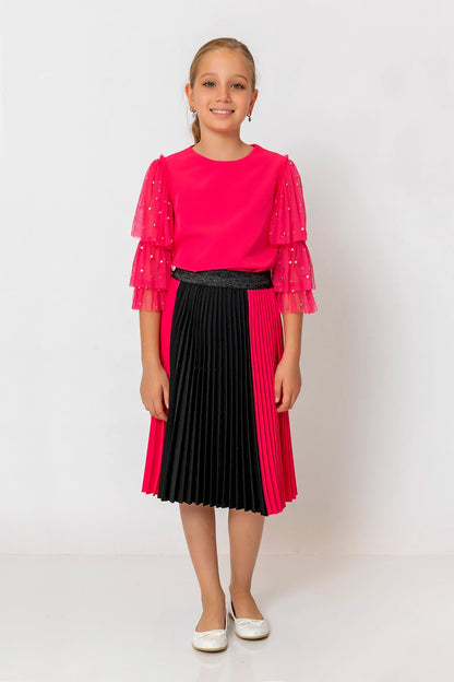 InCity Kids Girls Pleated Multicolor Midi Skirt InCity Boys & Girls