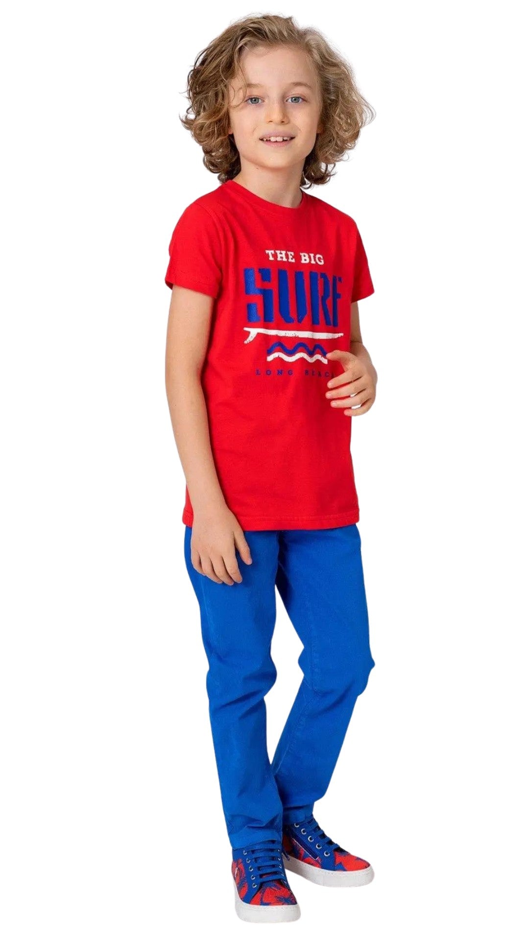 InCity Boys Toddler Tween 1-14 Years Blue Orange Black Mid-Rise Regular Fit Cotton Cover Pants InCity Boys & Girls