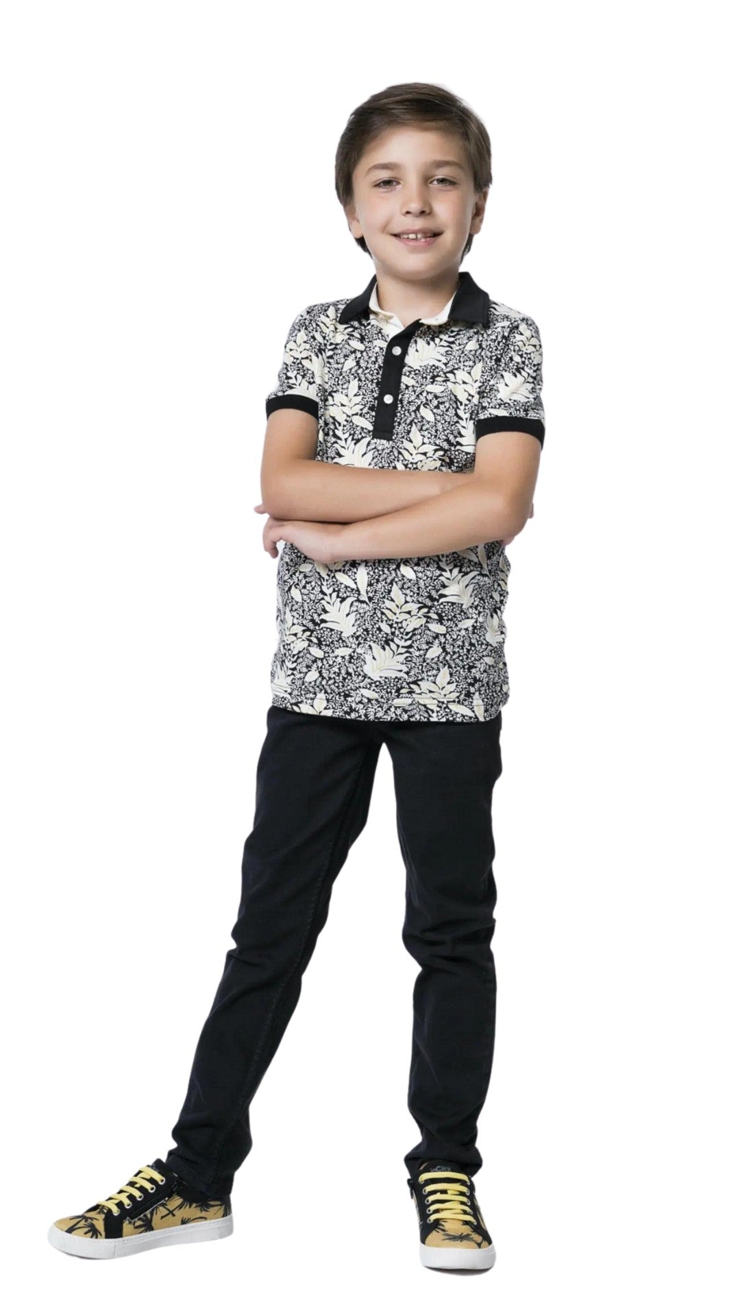 InCity Boys Toddler Tween 1-14 Years Blue Orange Black Mid-Rise Regular Fit Cotton Cover Pants InCity Boys & Girls