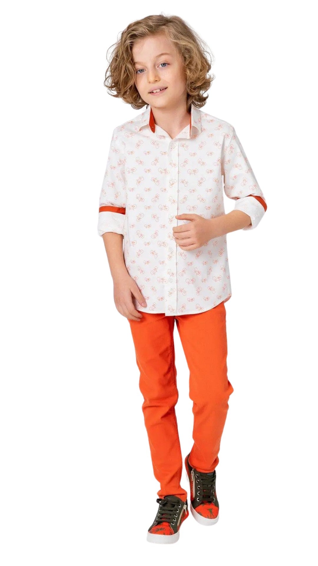 InCity Boys Toddler Tween 1-14 Years Blue Orange Black Mid-Rise Regular Fit Cotton Cover Pants InCity Boys & Girls