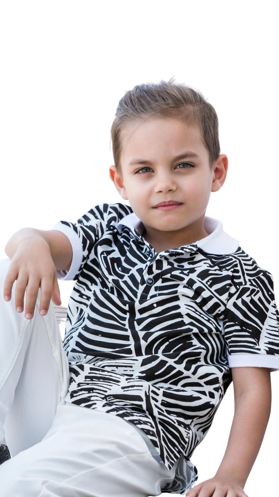 InCity Boys Toddler Tween 1-14 Years Short Sleeve Printed Eddy Polo Shirt InCity Boys Girls