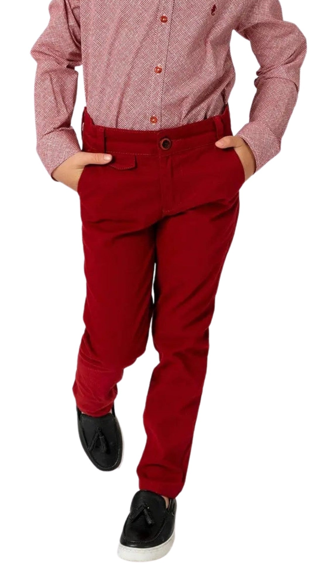 InCity Boys Tween 7-14 Skinny Fit Southbury Burgundy Dress Pants InCity Boys & Girls