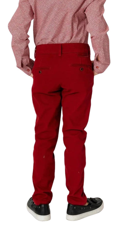 InCity Boys Tween 7-14 Skinny Fit Southbury Burgundy Dress Pants InCity Boys & Girls