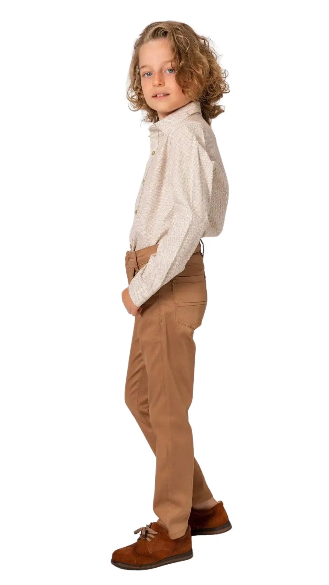 InCity Boys Tween 7-14 Years Black Beige Long Sleeve Button-Down Fashion Stepney Fashion Dress Shirt InCity Boys & Girls