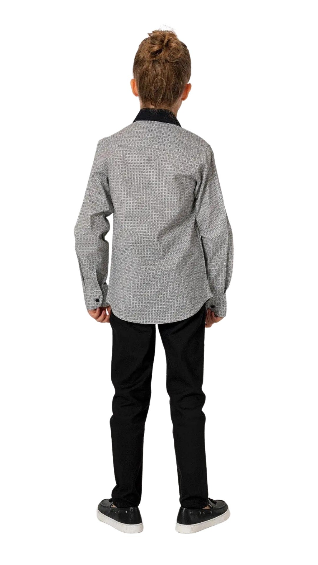 InCity Boys Tween 7-14 Years Black Dark Green Long Sleeve Button-Down Fashion Vilens Dress Shirt InCity Boys & Girls