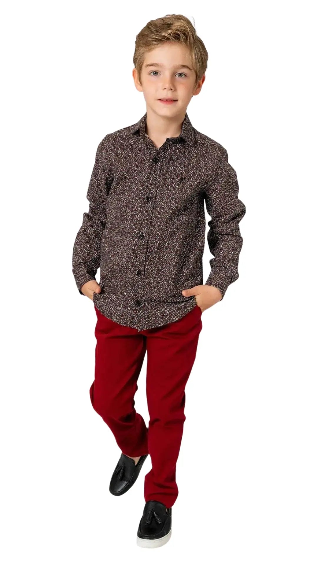 InCity Boys Tween 7-14 Years Black Navy Long Sleeve Button-Down Fashion Edgaware Fashion Dress Shirt InCity Boys & Girls