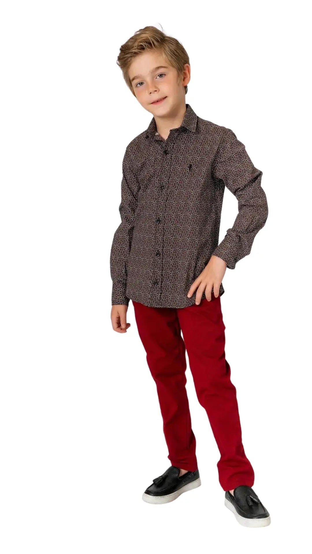 InCity Boys Tween 7-14 Years Black Navy Long Sleeve Button-Down Fashion Edgaware Fashion Dress Shirt InCity Boys & Girls