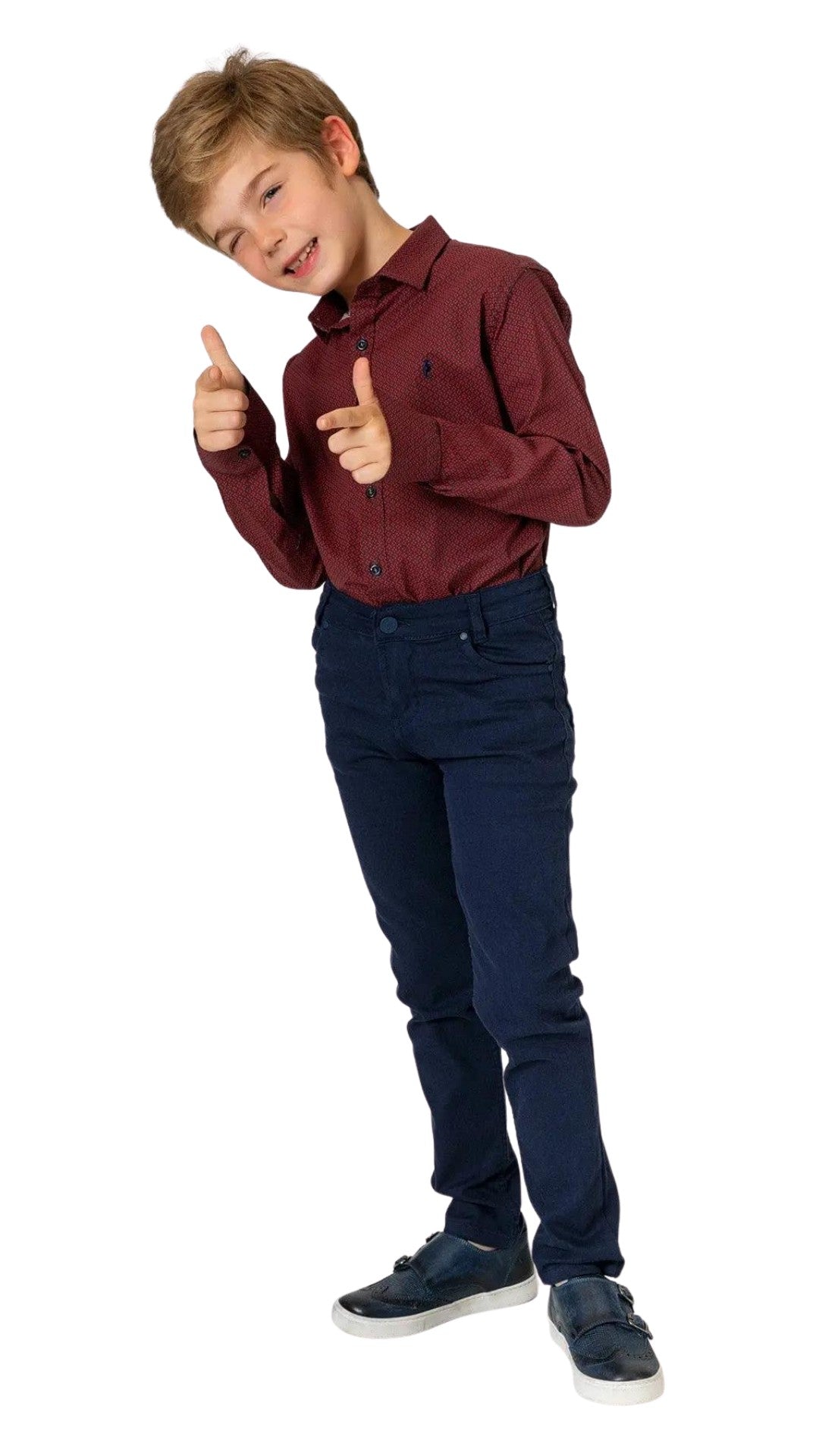 InCity Boys Tween 7-14 Years Brown Burgundy Long Sleeve Button-Down Fashion Holloway Dress Shirt InCity Boys & Girls