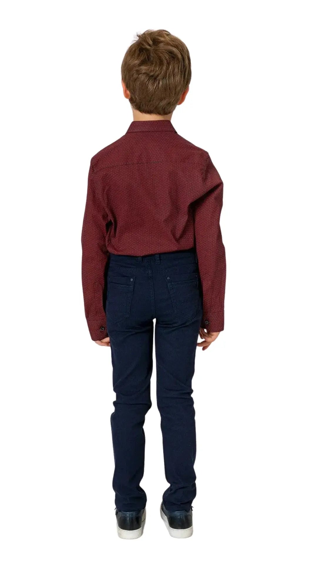 InCity Boys Tween 7-14 Years Brown Burgundy Long Sleeve Button-Down Fashion Holloway Dress Shirt InCity Boys & Girls