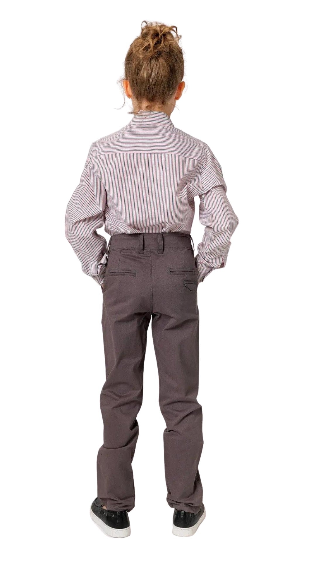 InCity Boys Tween 7-14 Years Brown Gray Straight Leg Holly Dress Pants InCity Boys & Girls