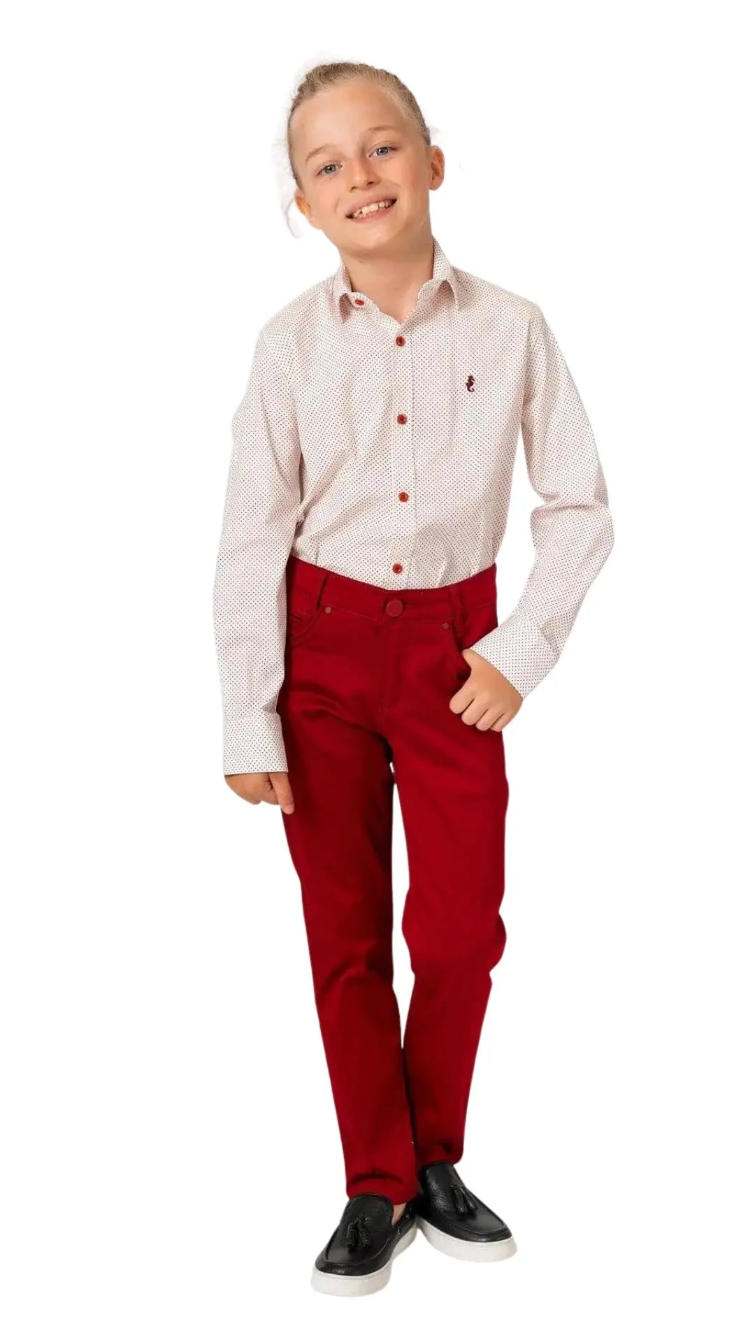 InCity Boys Tween 7-14 Years Burgundy Long Sleeve Button-Down Fashion Norwood Fashion Dress Shirt InCity Boys & Girls