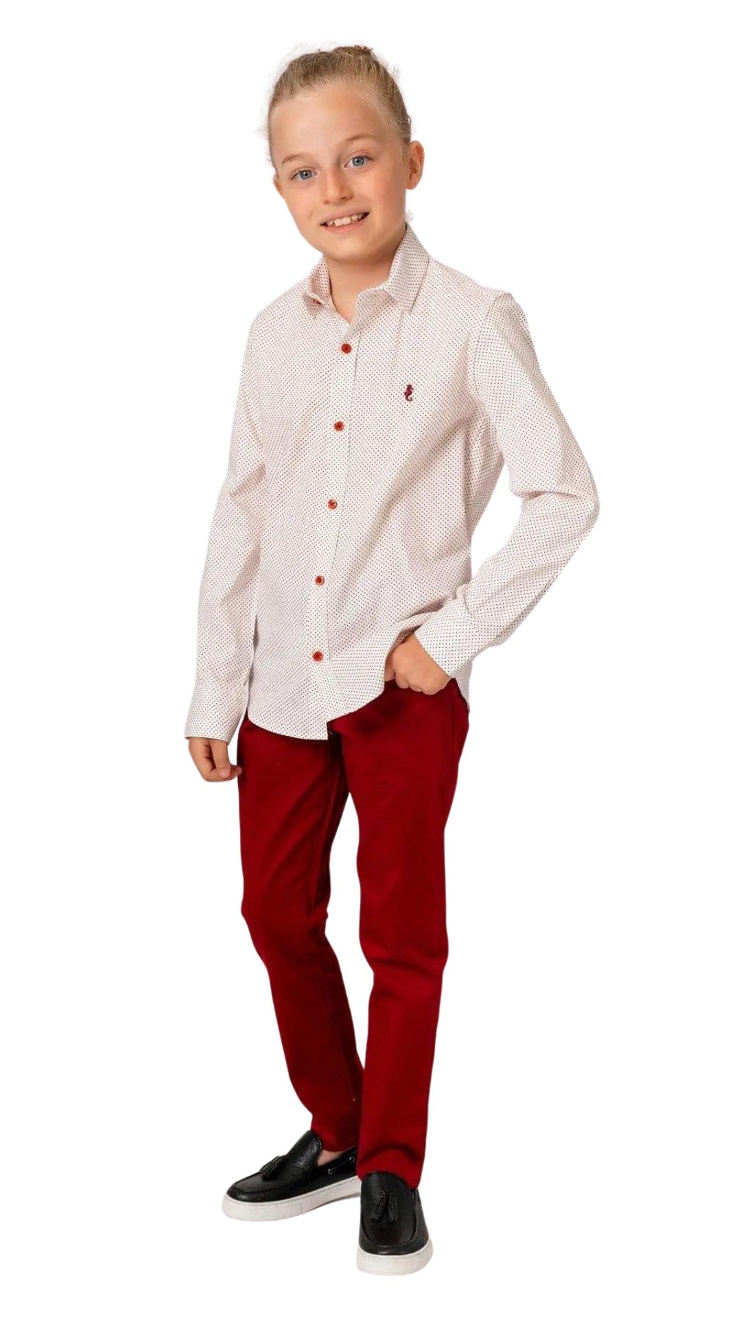 InCity Boys Tween 7-14 Years Burgundy Long Sleeve Button-Down Fashion Norwood Fashion Dress Shirt InCity Boys & Girls