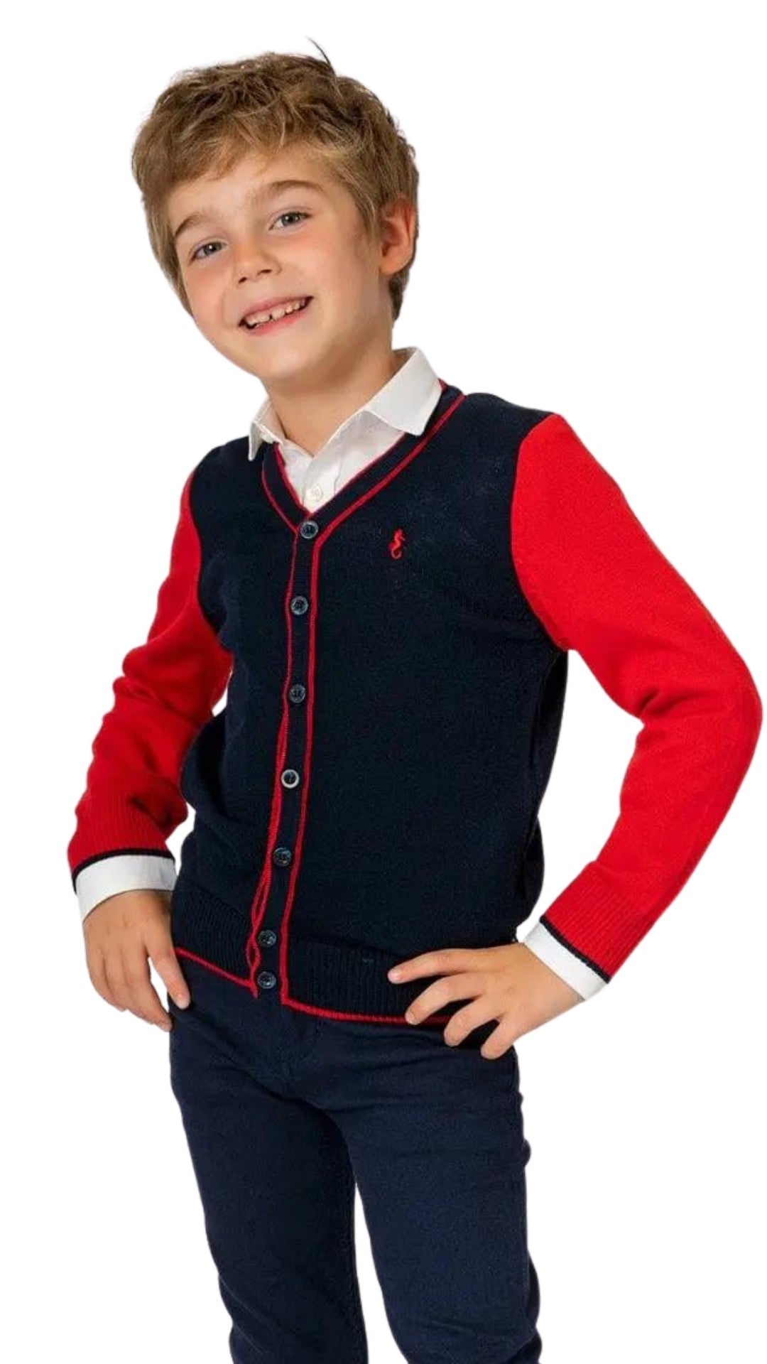 InCity Boys Tween 7-14 Years Button Double Color Fashion Lancaster Cardigan InCity Boys & Girls