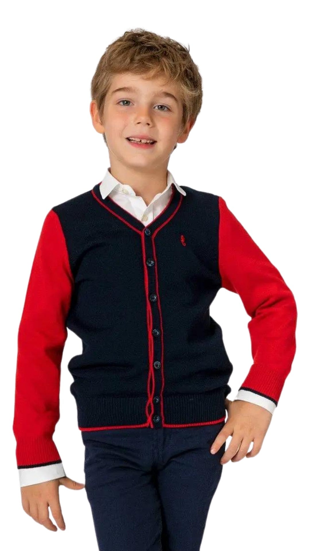 InCity Boys Tween 7-14 Years Button Double Color Fashion Lancaster Cardigan InCity Boys & Girls