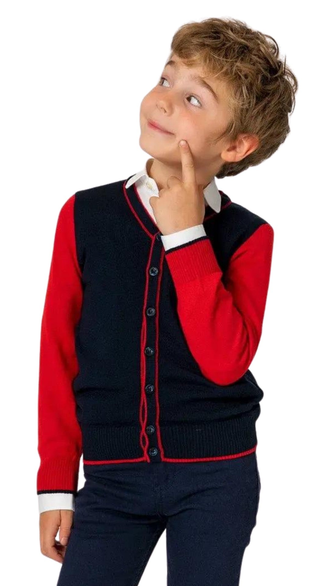 InCity Boys Tween 7-14 Years Button Double Color Fashion Lancaster Cardigan InCity Boys & Girls