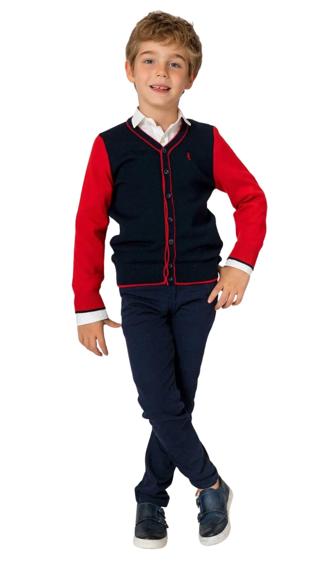 InCity Boys Tween 7-14 Years Button Double Color Fashion Lancaster Cardigan InCity Boys & Girls