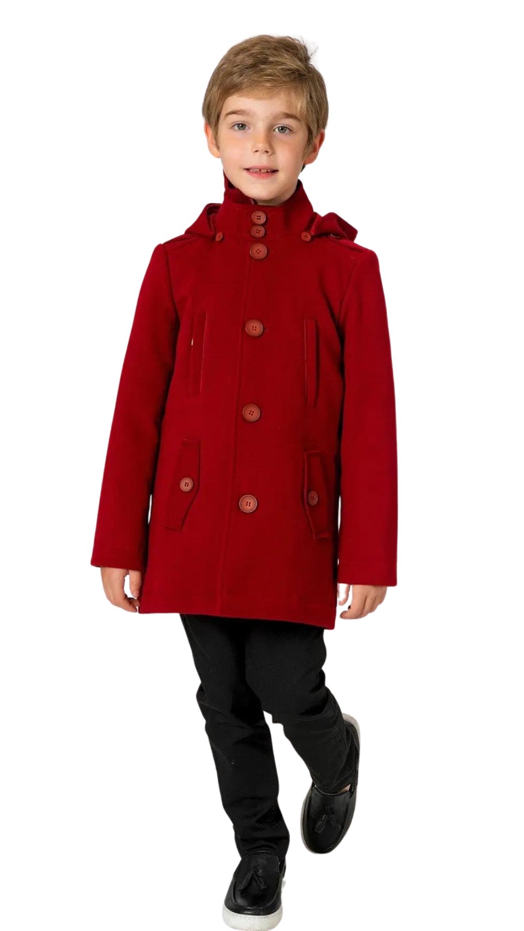 InCity Boys Tween 7-14 Years Button Fleece Lined Hooded Richmond Coat InCity Boys & Girls