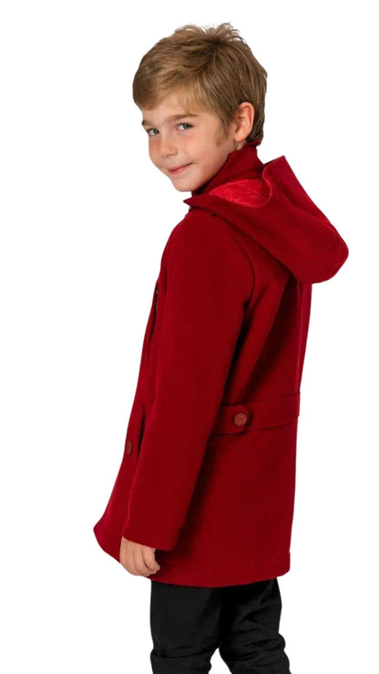 InCity Boys Tween 7-14 Years Button Fleece Lined Hooded Richmond Coat InCity Boys & Girls