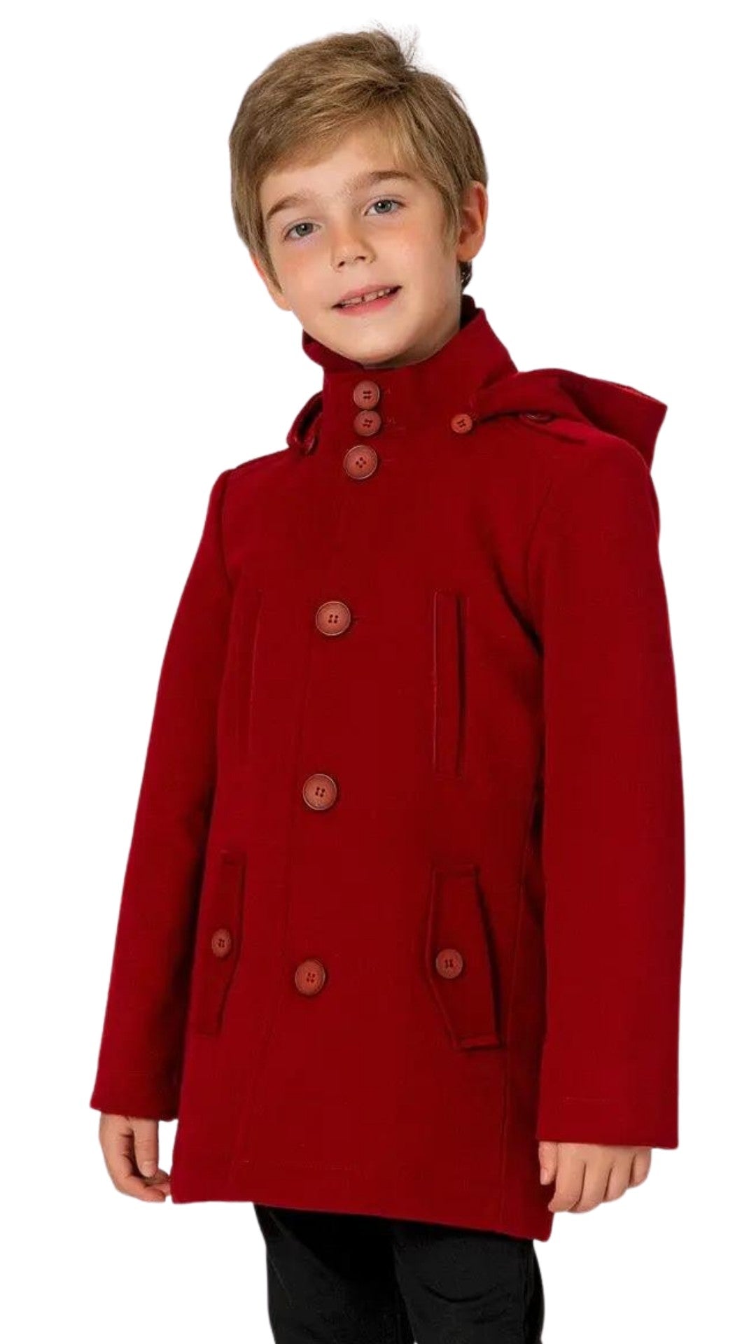 InCity Boys Tween 7-14 Years Button Fleece Lined Hooded Richmond Coat InCity Boys & Girls